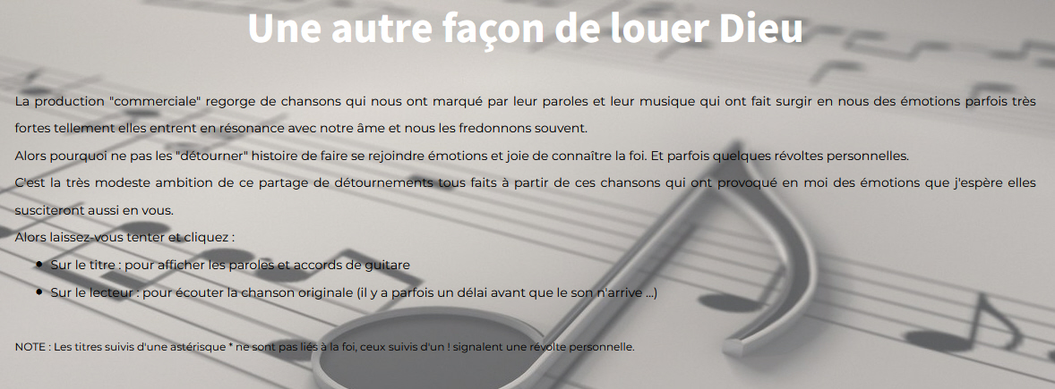 Une autre fa�on de louer Dieu